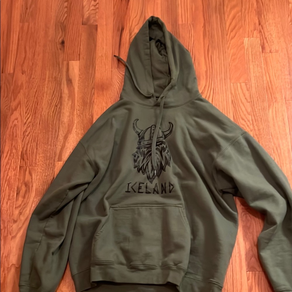 Gildan Green Sweatshirt Hoodie with Graphic Design